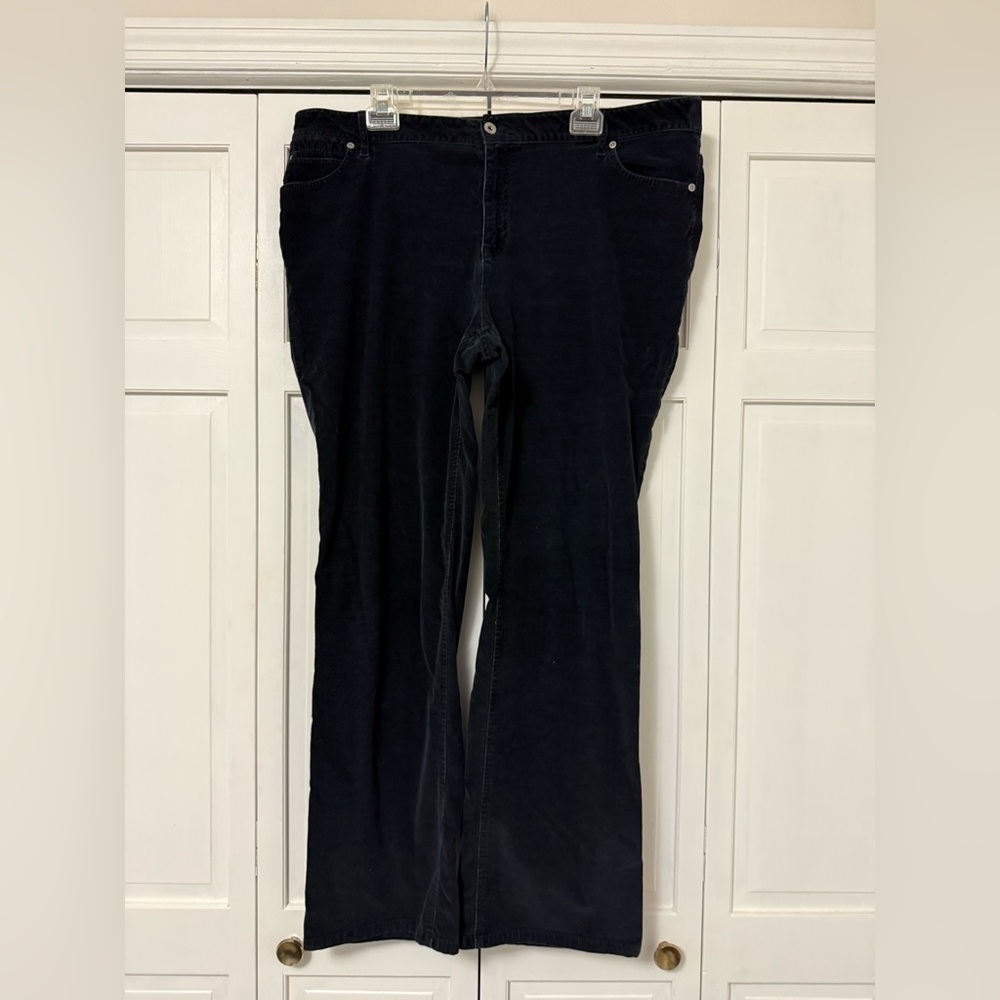 J. Jill Classic Black Corduroy Women's Bootcut Jeans Size 18 Cotton Spandex